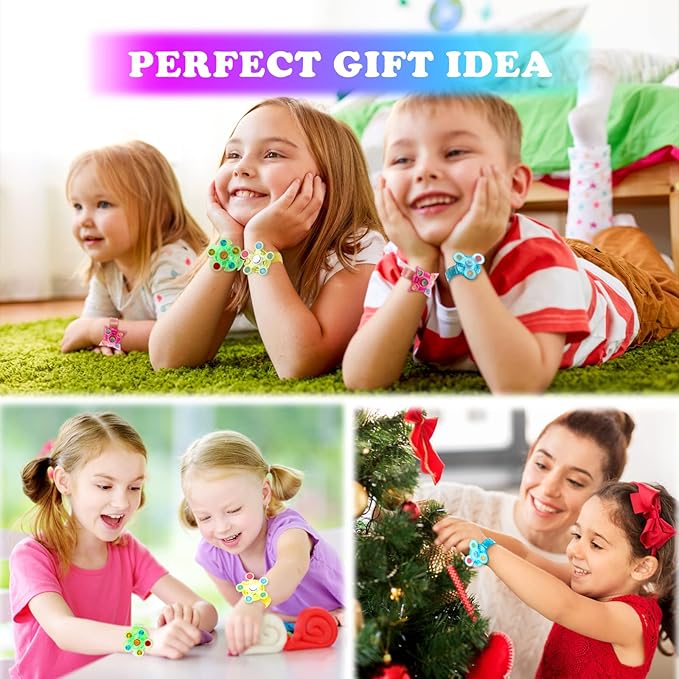 50 PCS LED Spinner Bracelets Light Up Party Favors For Kids 4-8-12, Glow Bracelet Glow in The Dark Party Supplies Light Up Toys, Classroom Kids Prizes Goodie Bag Stuffers, Easter Egg Fillers Gift (50)