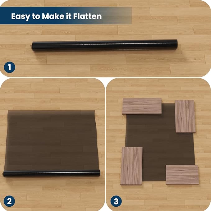 Area Mat for Hard Floors, 4'×6' Semi-Clear Black Vinyl Floor Protector for Under Dining Table, Waterproof Non-Slip Plastic Rug, Splat Mat for Under High Chair