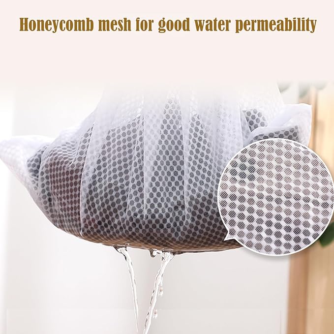 PrettyCare 3 Large (16x19inch) Mesh Laundry Bags for Delicates, Durable Honeycomb Wash Bags with Premium Zippers - Laundry Essentials Mesh Bags for Lingerie, Bras, Socks, Sweater, Travel & Organizing