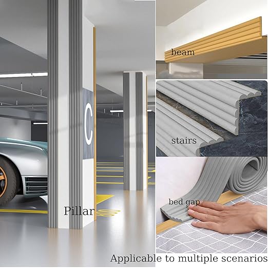 Bunk Bed Ladder Pads,Self-Adhesive Bunk Bed Ladder Cover Foam Padding,Traction Treads for Stair Steps,Soft Extra-Wide Edge Protector,Furniture 6.5 Ft Gray