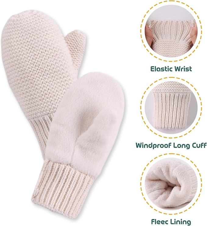 Basic Winter Baby Beanie Gloves Boys Girls Knitted Hat Pompom Kids Earflap Hats Warm Infant Toddler Beanie Mittens Set