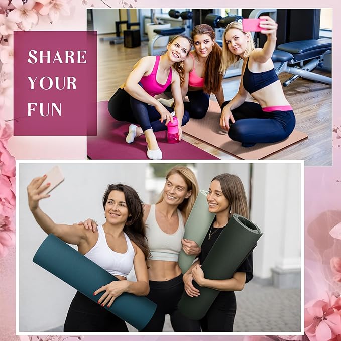 Timgle 6 Pack Yoga Mats Bulk Non Slip Exercise Yoga Mat Thick Anti Slip Tear Resistant Sports Gym for Fitness Stretching Home Workout and Studio