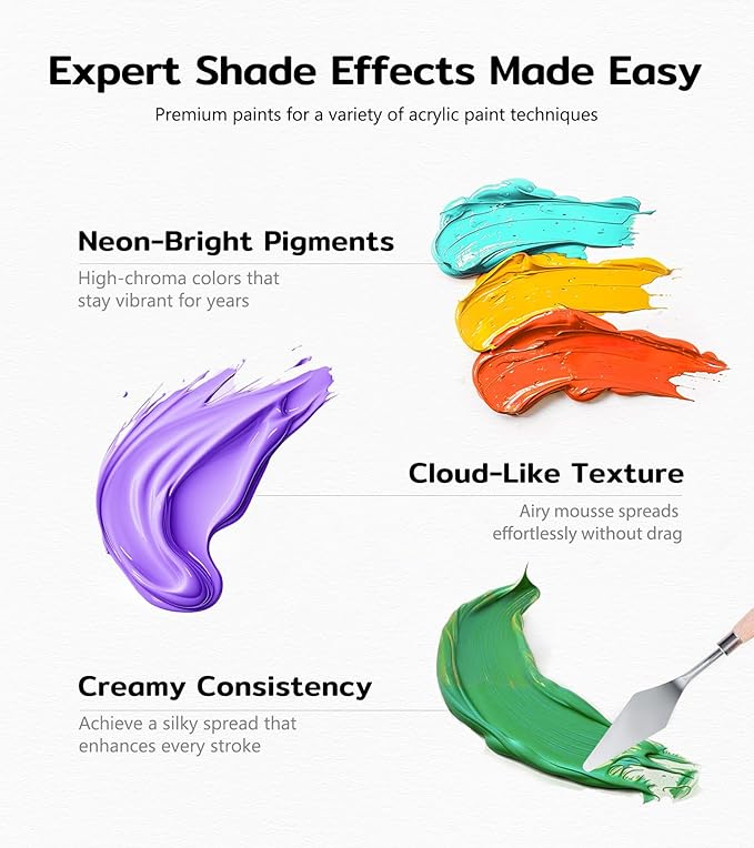 TMOL Washable Paint for Kids 42 Colors,Non-Toxic, Safe & Washable for Toddlers, Tempera Paint with Brushes, Palette & Bucket, School Project Art Supplies