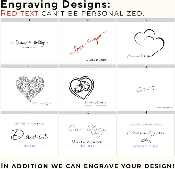 Personalized Love Box for Memories - Engraved Keepsake Box w/ Couples Names, Anniversary Wedding Gift for Couple, Bamboo Wood Decorative Chest, Custom Memory Storage, Hidden Message, 11 x 8 x 4.75 in