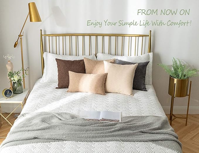 Stellhome Set of 2 Linen Throw Pillow Case Square Decorative Farmhouse Burlap - Image 7