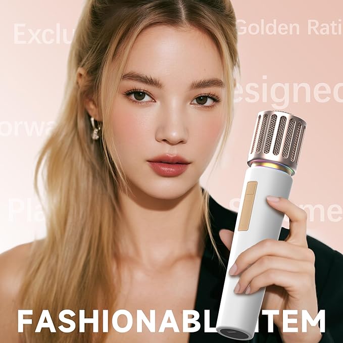 Wireless Microphones, Microphone with One-to-One Chip Connection, Controllable LED Lights, 40H Duration, 200FT Range Free Sing, Volume Control Microphone for Singing, Speech, Home Party, Youtube