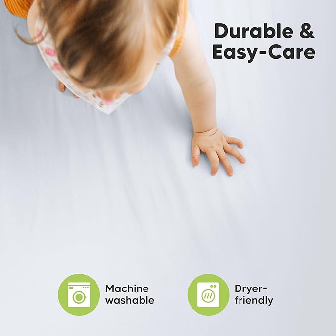 KeaBabies 2-Pack Organic Crib Sheets for Boys, Girls - 52x28 Fitted Crib Mattress Sheet Neutral, Breathable Jersey Cotton Cover for Baby Bed, Toddler Mattress, Soft & Cute Prints (Cove)