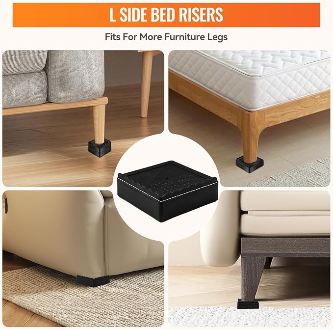 Furniture Risers, 4 Pack Bed Risers - Image 3