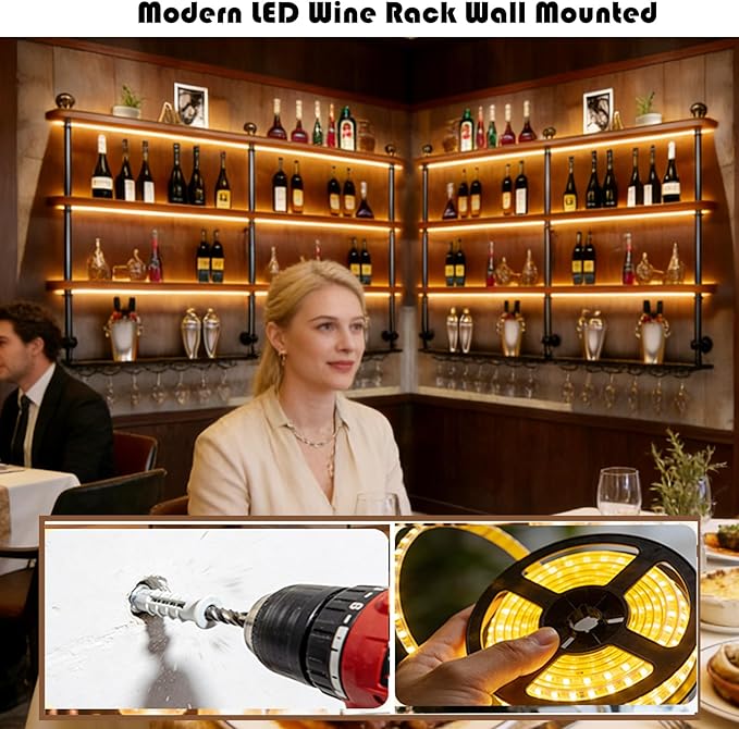 63in Wall Mounted Wine Rack - Image 5