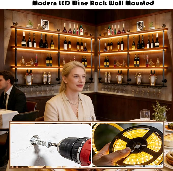 47.2in Wall Mounted Wine Rack - Image 4