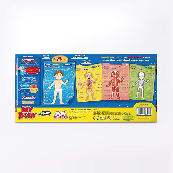 BEST LEARNING i-Poster My Body - Interactive Educational Human Anatomy Talking Game Toy | Learn Body Parts, Organs, Muscles and Bones for Kids Aged 5 to 12 Years Old