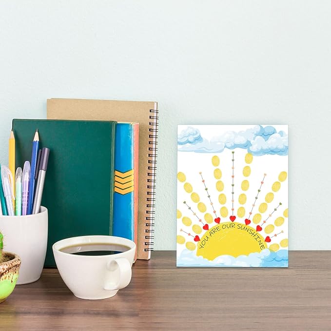 SHLINCO Thank You Gifts for Female Teachers, Suitable for Kindergarten, Primary and Junior High School Classroom Souvenirs, Fingerprint Art Canvas DIY, Year-end Gifts for Class Teachers