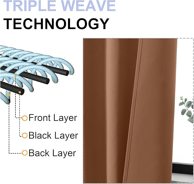 Simplebrand Ava Sun Baked Blackout Curtains for Bedroom 90 Inches Long 2 Panels Set, Solid Privacy Energy Saving Living Room Window Treatment Curtains Blackout Drapes, W40 x L90 Inch, Sun Baked