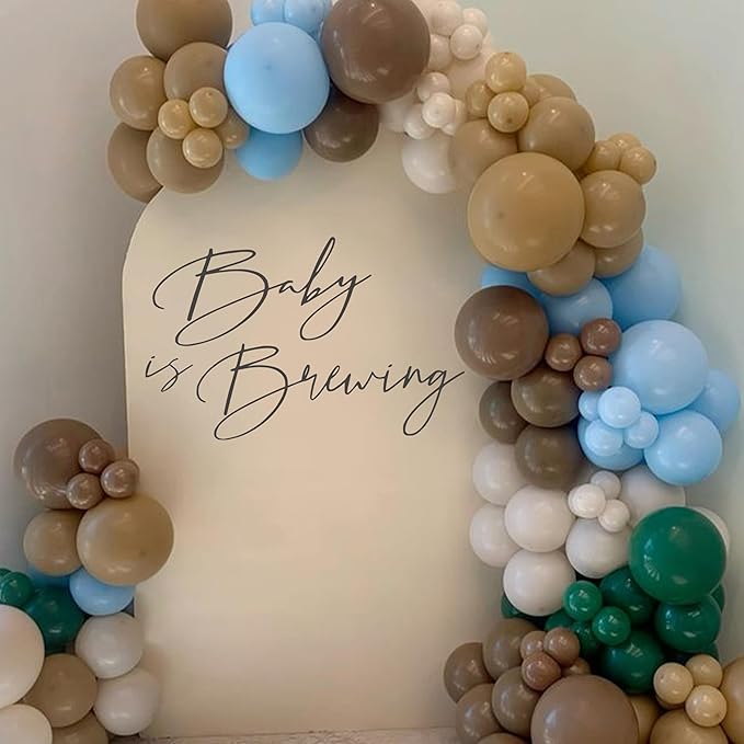 Baby is Brewing Wall Decal - Baby Shower/Gender Reveal/Birthday Party Decoration Supplies Wall Stickers,Beer Brewing Theme Stickers, Brewing Sign Balloon Arch Backdrop and Party Backdrop Decals