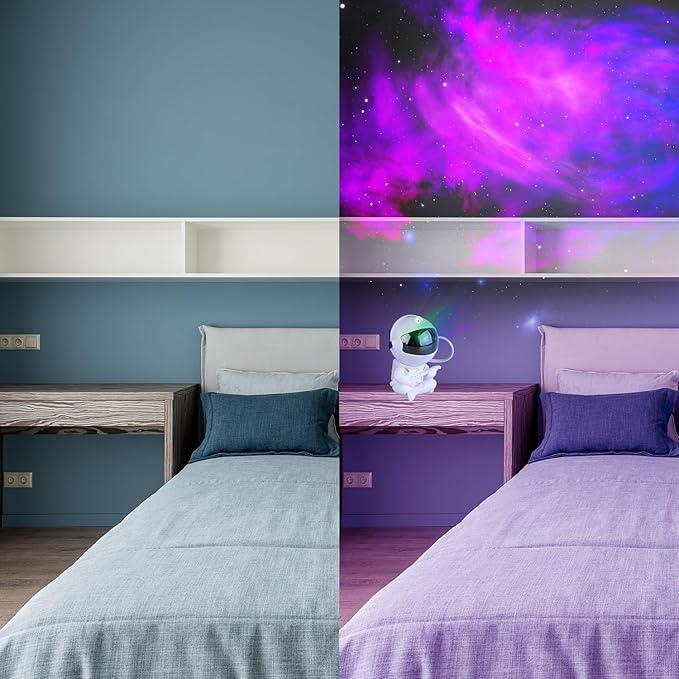 Astronaut Star Projector, Star Projector Galaxy Light for Kids，8 Modes Remote and 270° Adjustable Led Lights for Bedroom, Girls Room Decoration, Home Theater, Ceiling, Timer (White Guitar)