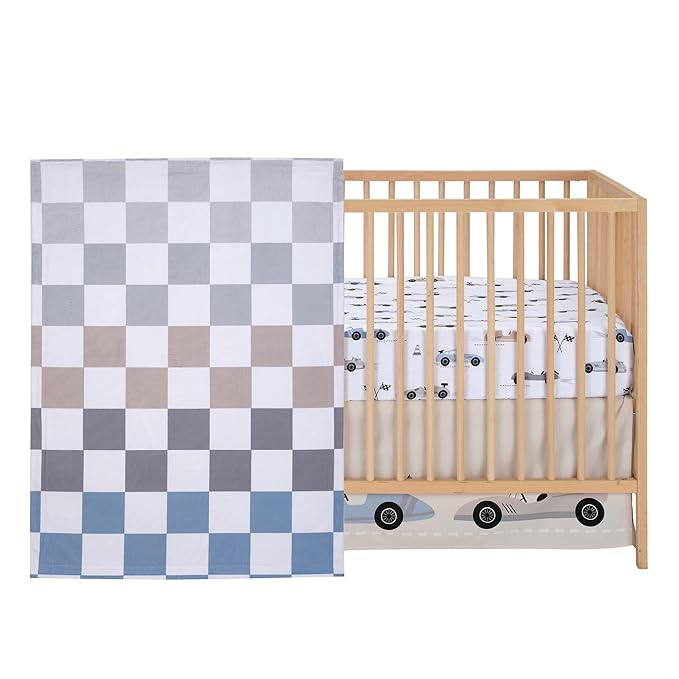 Lambs & Ivy Little Racer 3-Piece Cars/Transportation Baby Crib Bedding Set