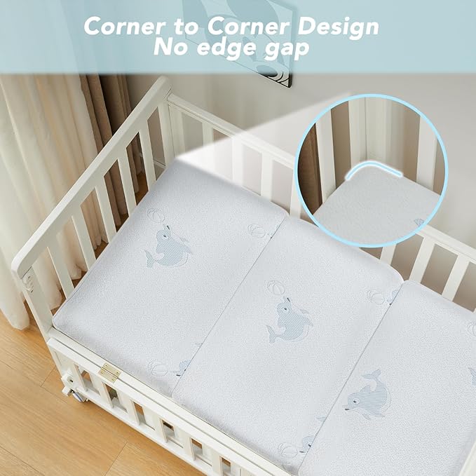 Pack and Play Mattress, 38x26” Foldable Travel Crib Memory Foam Playpen Mattress Pad for Baby & Toddler – Fits Most Playards