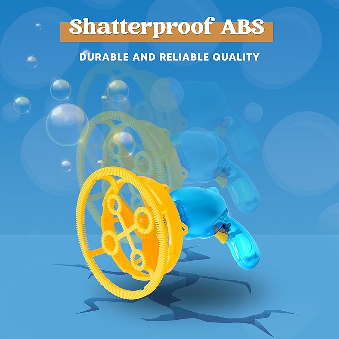 Sloosh Whale Bubble Gun with Refill Solution, Bubble Gun Machine Blower Toy for Kids, Adults, Summer, Party Favors, Easter Basket Stuffers, Birthday Gift