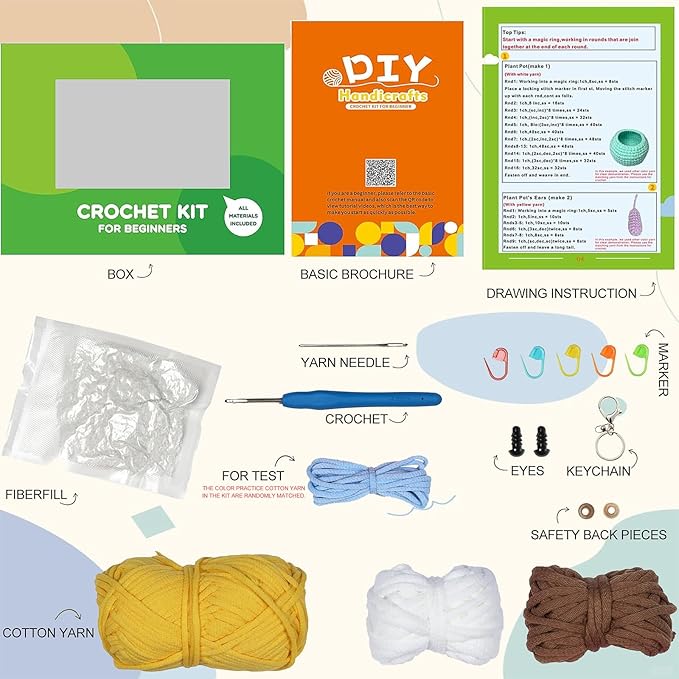Utook Crochet Kit for Beginners，Crochet Starter Kits,Crochet Kits for Beginners Adults and Children, with Instructional Videos and Paper Tutorials, Handmade Crafts, Holiday Gifts (Giraffe)