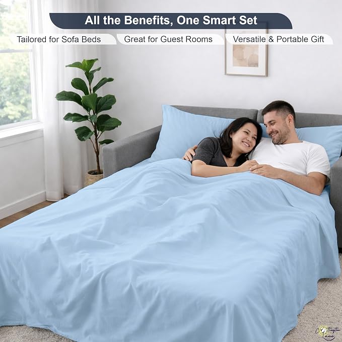 Cottington Lane Sleeper Sofa Sheets Full Size, 4 Piece Premium Quality 100% - Image 6