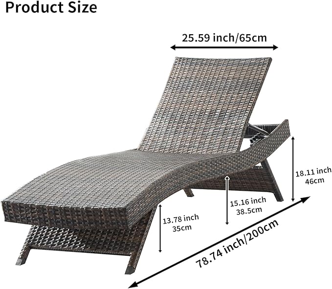 Outdoor Chaise Lounge Chairs Set of 4 - Image 2