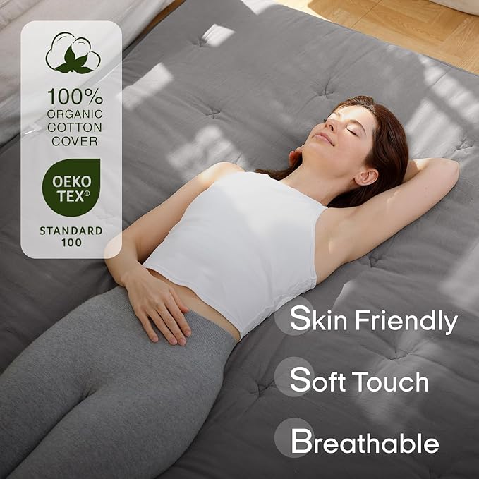 ZonLi Japanese Floor Futon Mattress Full Size 80"x 54", 100% Cotton Cover 2.5'' - Image 2
