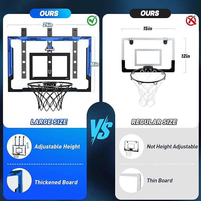 Kids Indoor Basketball Hoop with Scoreboard & Timer,Toddler Adjustable Height Basketball Goal Toy for Outdoor Backyard,Sports Game Play