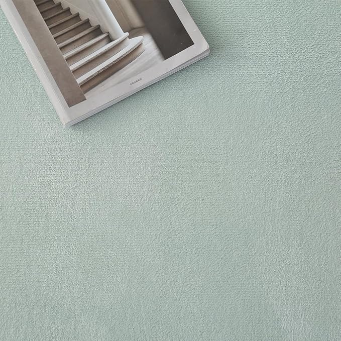 Loartee Coral Velvet Crawling Rug (6'7"x7'10", Light Green) for Toddler Children Play Area Rug Yoga Mat Exercise Pad Carpet