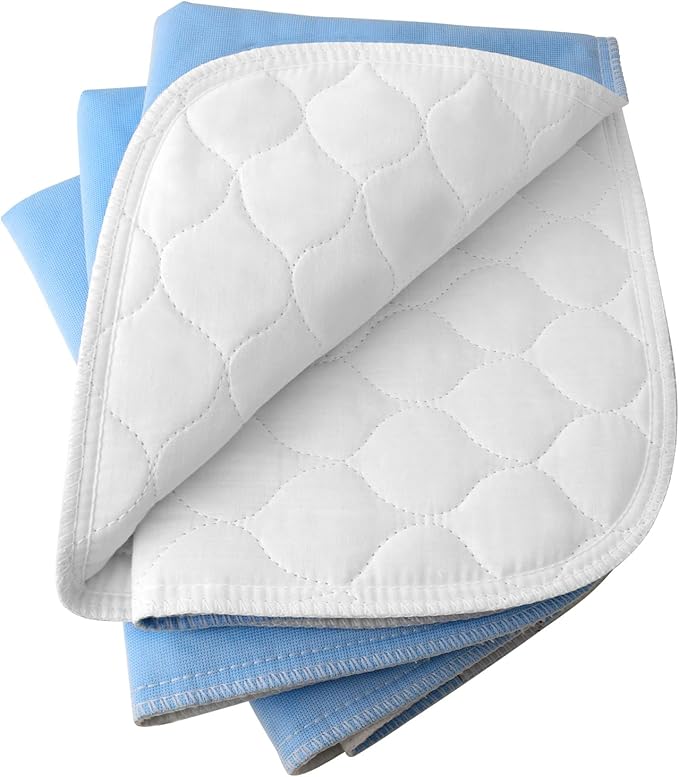 4-Layer Ultra Soft Quilted Bed Pads, 18" x 24" (3 Pack), Heavy Absorbency Underpad, Machine Washable, Mattress Protection for Elderly Seniors, Kid and Pets