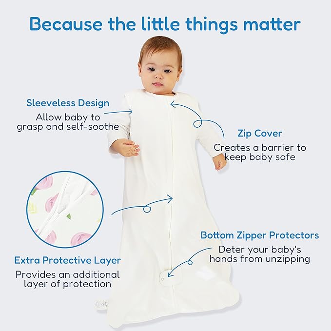 TotAha Sleep Sack 6-12-15 Months 3-Pack, Stretchy, Buttery Soft, Swaddle Transition Sleeping Bag, 2-Way Safe Zippers, Silky Comfort Baby Wearable Blanket for girl boy 0.5 TOG