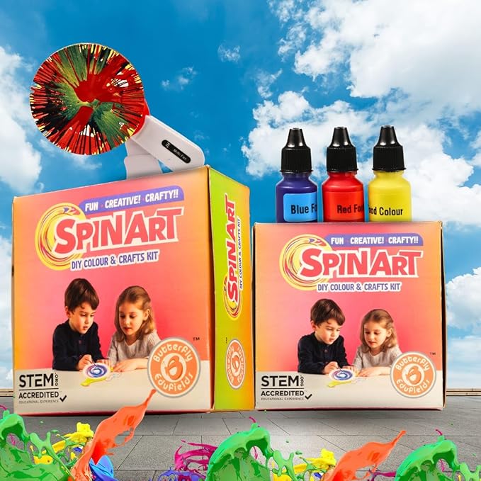 Butterfly EduFields Spin Art & Craft Kit for Kids | Educational Birthday Gift for 3+ 4 5 6 7 Year Old Boys and Girls| DIY Painting Kit for Kids | STEM Toy for for 3+ Years | Science Project Kit