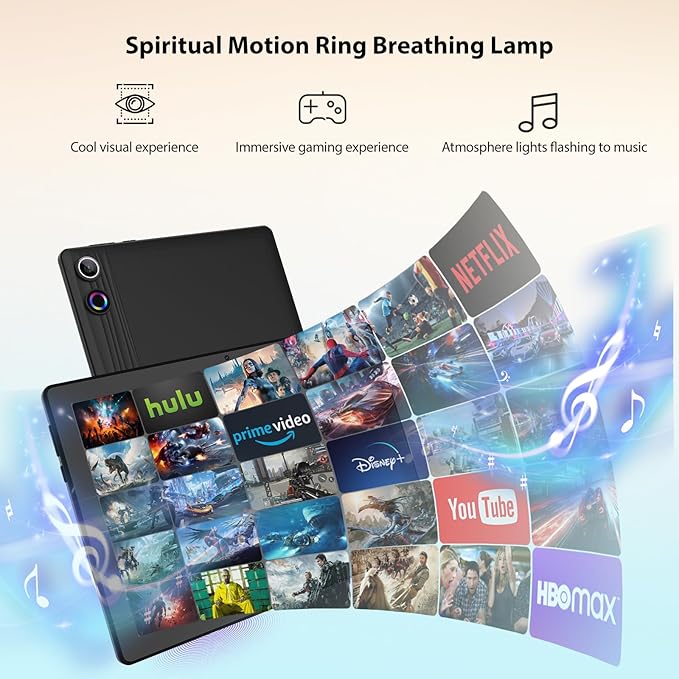 Tablet 10 inch Android 14, Octa-Core, 10GB RAM 64GB ROM 1TB Expandable, Widevine L1, 1280x800 IPS Touchscreen, BT 5.4, Dual Camera with Flash (Black)