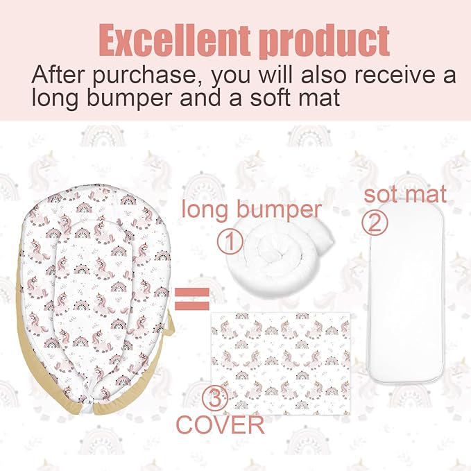 Baby Lounger for Newborn Cover - Newborn Lounger Cover for 0-12 Months, Breathable & Portable Infant Lounger Cover - Soft Baby Floor Seat Cover for Travel, Newborn Essentials - Baby Snuggle Cats