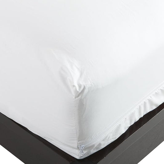 National Allergy Superior 100% Cotton King Mattress Protector Zippered - 78" x 80" x 15" - Hypoallergenic Bed Encasement - Breathable Dust Proof Cover - AAFA & Oeko-TEX Standard 100 Certified