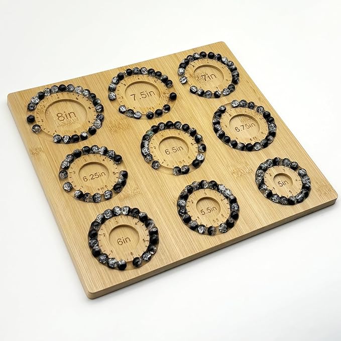Petoysoso Bead Boards for Jewelry Making, Bamboo Beading Board for Jewelry Bracelet Making, Bracelet Bead Board for Bracelet, Jewelry Making Supplies, Sizes 5" to 8"