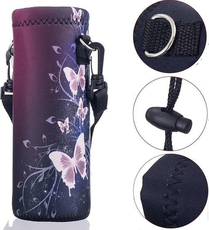 AUPET Water Bottle Bag Carrier,24oz/32oz Insulated Neoprene bottle Sling Holder Case Pouch Cover for 1000ML/750ML Bottles with Shoulder Strap for walking