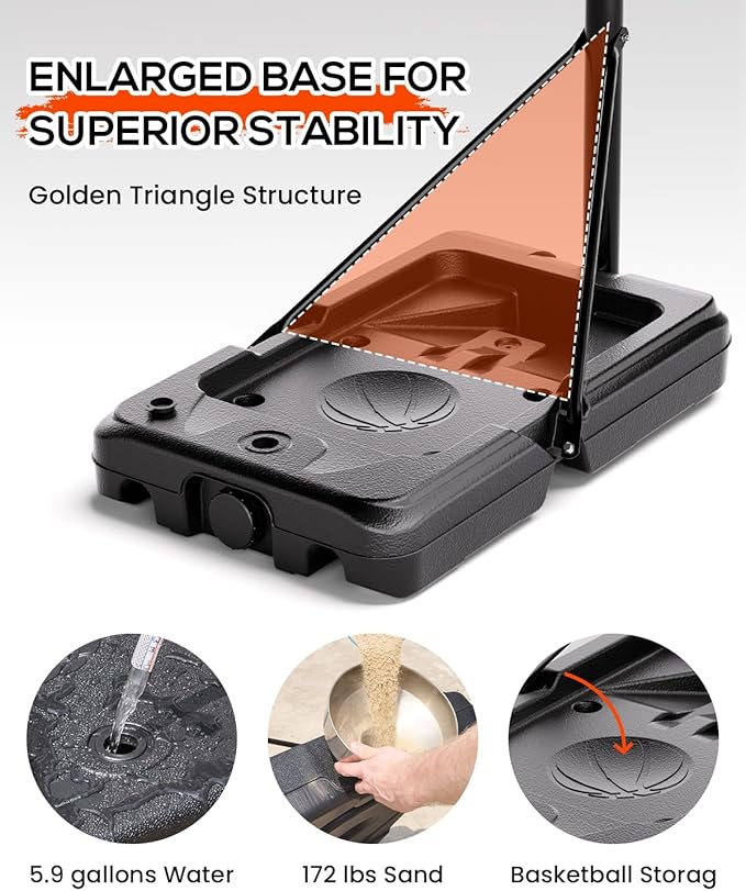 Mayfire Kids Basketball Hoop Adjustable Height 4-8.5 FT, Portable Basketball Goal System with 33'' Shatterproof Backboard for Kids Youth Teens in Driveway, Backyard, Outdoor Play