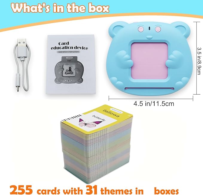 MAYAPHILOS Russian and English Flash Card with 510 Sight Words, Learn Russian for Kids Russian Language Learning Toys udible Pocket Speech for Toddlers Sensory Preschool Educational Birthday Gifts