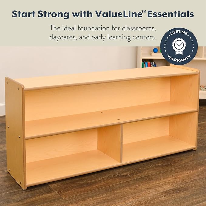 Children’s Factory Kids 2 Shelf Bookshelf Organizer, Classroom Bookshelf for Kids and Toddlers