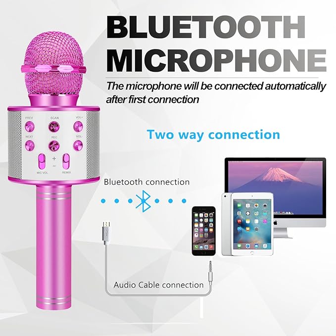Kids Karaoke Microphone for Girl Toys: Christmas Birthday Gifts Ideas for 3 4 5 6 7 8 9 10 Year Old Girls