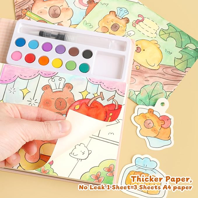 Paint with Water Coloring Books for Kids Ages 3-5, 4-8 – Cute Coloring Book for Teens,Arts and Crafts for Kids Ages 3 4 5 6 7 8+, Birthday Gift Toys for Girls Boys,Travel Toys-Capy