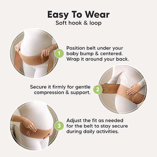 KeaBabies Maternity Belly Bands for Pregnant Women - Soft & Breathable Pregnancy Belly Support Band, Adjustable Maternity Belt for Back, Pelvic Support, Comfortable, Easy to Use (Classic Ivory, XL)