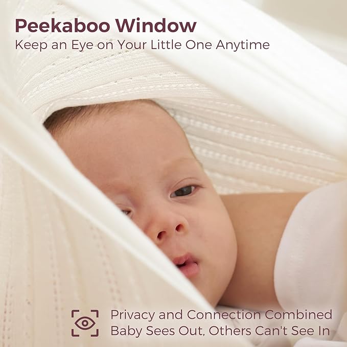 Momcozy Ultra-Light Nursing Cover for Breastfeeding, Soft Breathable Tencel™ Lyocell Fabric, Multi-Use Feeding Shawl, Newborn Essentials Must Haves(White)