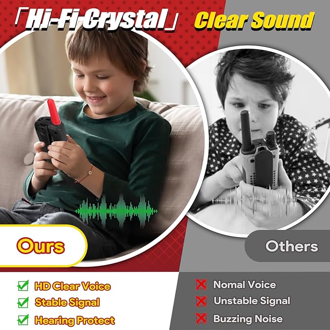 Vvinca Walkie Talkies for Kids Rechargeable, Spider Toys for Ages 3 4 5 6 7 8 9 10 Boys Girls Christmas Birthday Gifts for 3-12 Year Old, 2 Way Radio 22 CH VOX Long Range Walkie Talkie with Flashlight