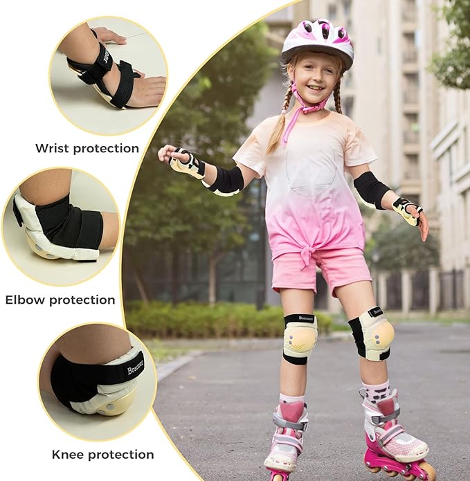 BOSONER Kids/Youth Knee Pad Elbow Pads for Roller Skates Cycling BMX Bike Skateboard Inline Rollerblading, Skating Skatings Scooter Riding Sports