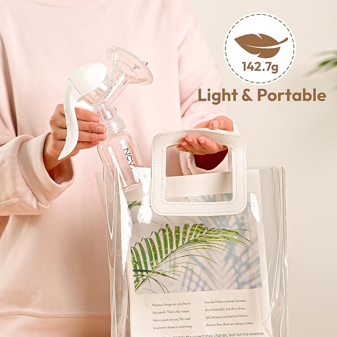 NCVI Manual Breast Pump for Breastfeeding Small Nipple, 20mm Silicone Soft Flange Single Hand Held Pump Breast Milk 4oz, BPA-Free with Two Kinds of Suction Adjusted Suitable for 17/18/19/20mm Nipples