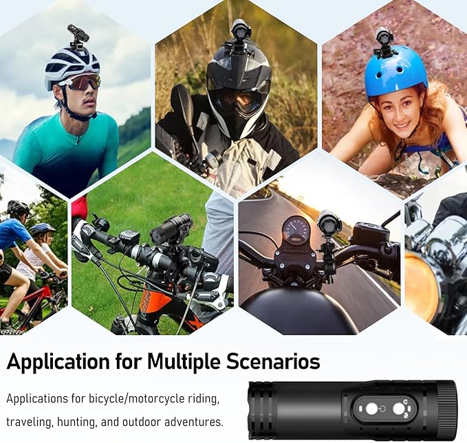 WiFi Helmet Camera, HD 1080P Bike Motorcycle Helmet Camera, IP66 Waterproof Action Camera for Cars, Bicycle, Motorbike & Sports Helmet (with 64G Card)