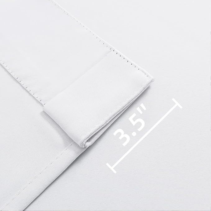 Joydeco Custom Blackout Curtains for Bedroom, 1 Panel Room Darkening Curtains & Drapes for Living Room Window Rod Pocket Back Tab (Custom Size,Pure White)