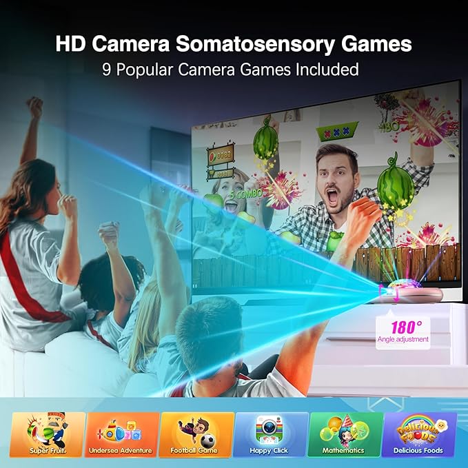 Dance Mat for Kids and Adults, Anti-Slip Wireless Electronic Dance Pad for TV, Wrinkle-Free, Soft & Cozy Playmat for Exercise & Games, Smart Camera & 2 Controllers, Gift idea（Classic Snowflake）