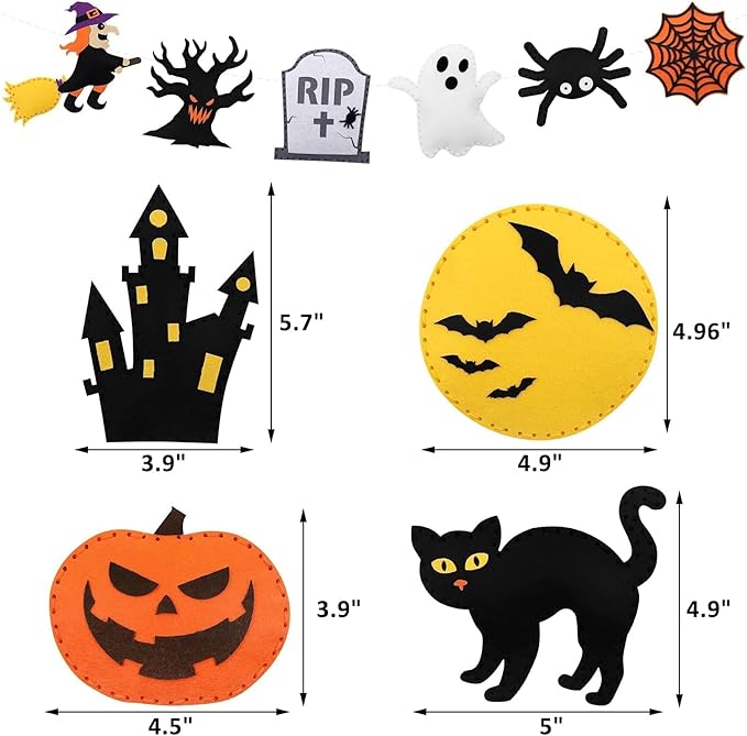 CiyvoLyeen Halloween Craft Kit Kids DIY Crafting and Sewing Set HalloweenStuffed Animal Felt Plushie for Girls and Boys Educational Beginners Sewing Set Sewing Kits for Kids Age 8 9 10 11 12